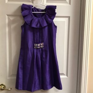 (H) A Little Angel purple dress size 12